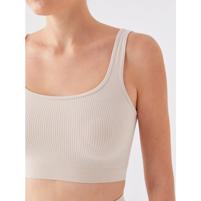 XSIDE ACTIVE Bej Kadın U Yaka Düz Spor Büstiyer