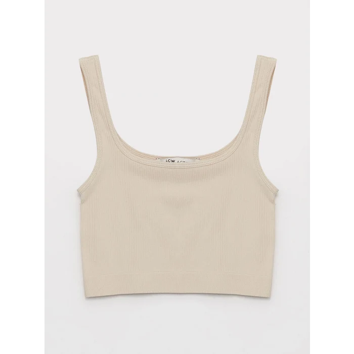 XSIDE ACTIVE Bej Kadın U Yaka Düz Spor Büstiyer