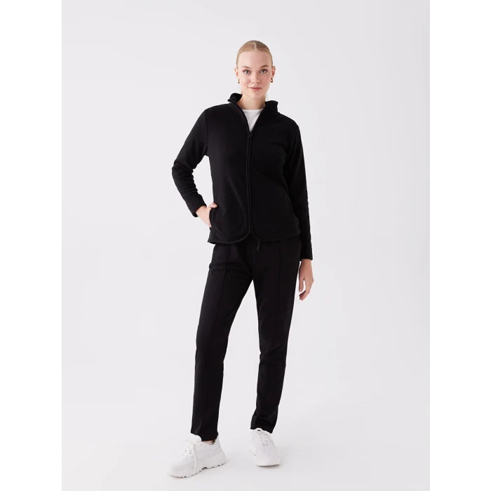 LCWAIKIKI Basic Siyah Dik Yaka Kadın Outdoor Polar