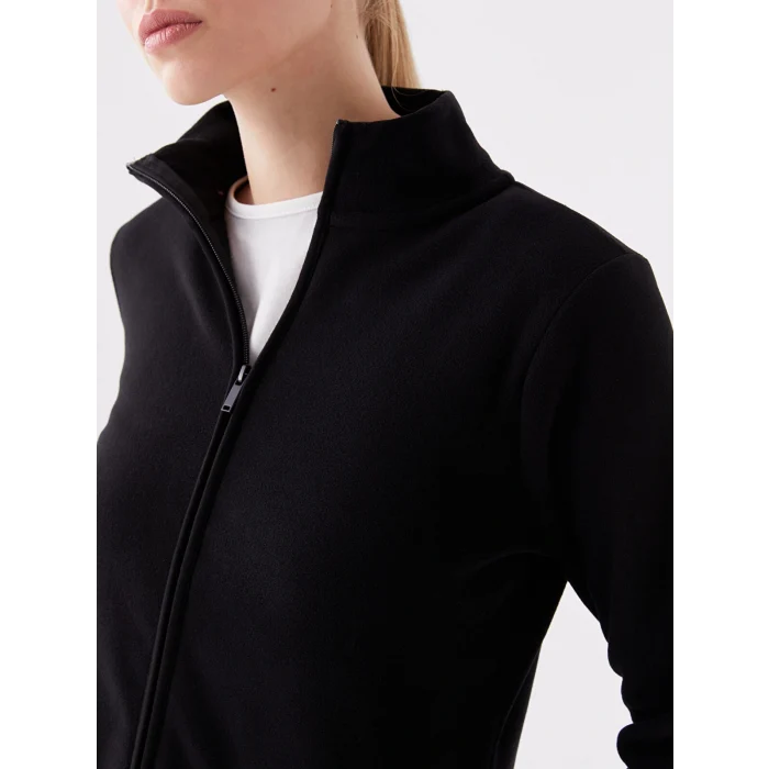 LCWAIKIKI Basic Siyah Dik Yaka Kadın Outdoor Polar