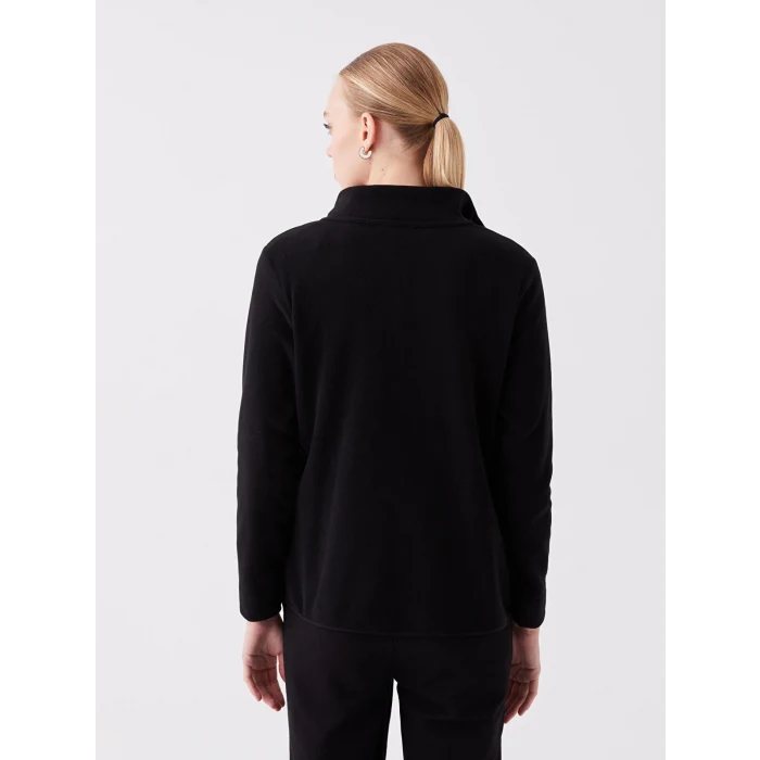 LCWAIKIKI Basic Siyah Dik Yaka Kadın Outdoor Polar