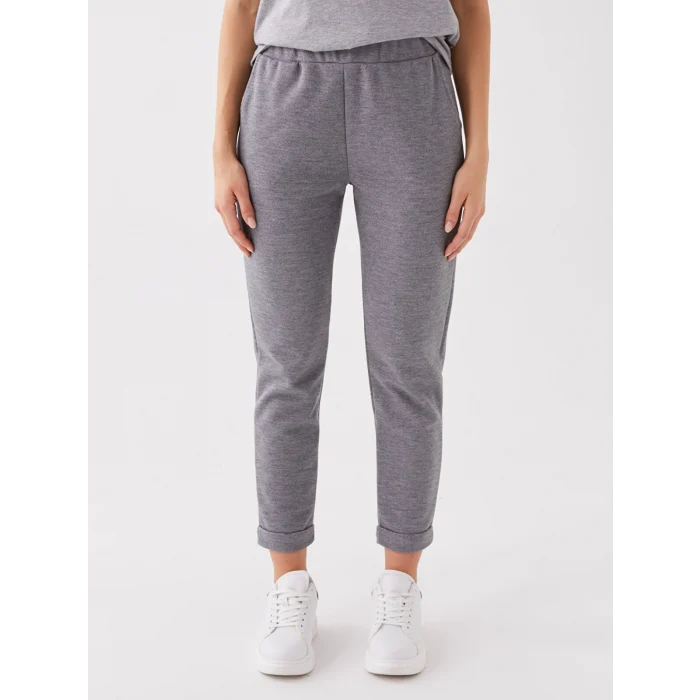 LCWAIKIKI Basic Antrasit Kadın Beli Lastikli Düz Eşofman Altı