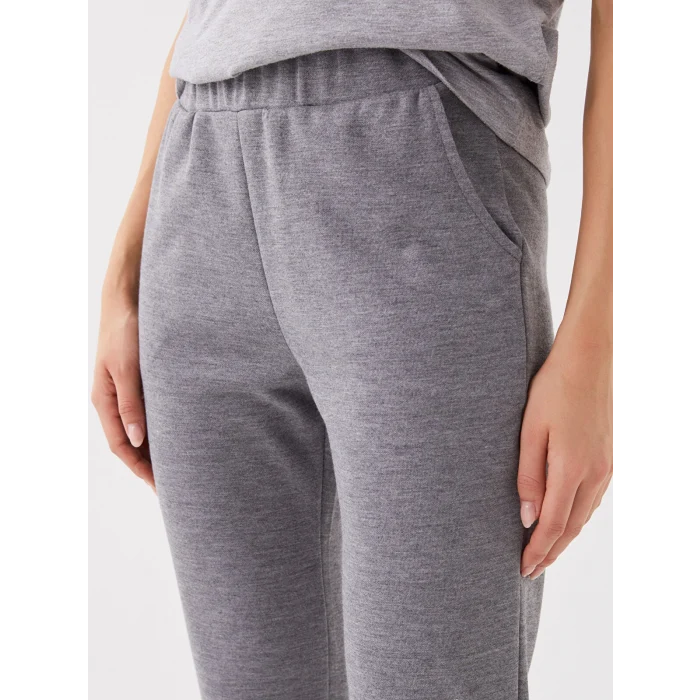 LCWAIKIKI Basic Antrasit Kadın Beli Lastikli Düz Eşofman Altı