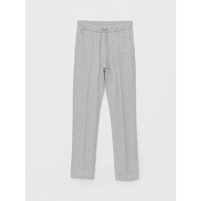 LCWAIKIKI Basic Gri Kadın Beli Lastikli Düz Eşofman Altı