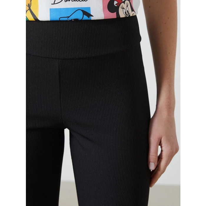 XSIDE Siyah Beli Lastikli Ekstra Dar Fit Kadın Spor Tayt