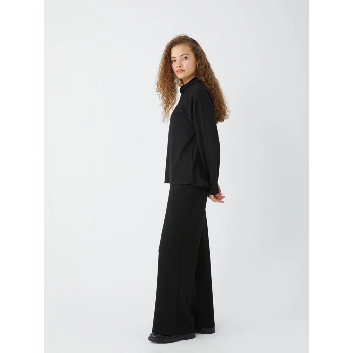 LCWAIKIKI Basic Siyah Kadın Beli Lastikli Düz Eşofman Altı