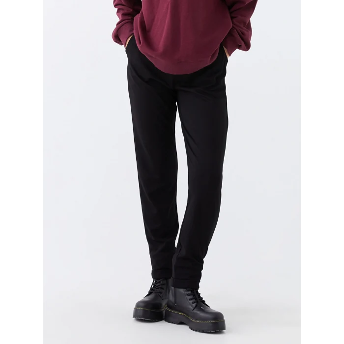 LCWAIKIKI Basic Siyah Kadın Beli Lastikli Düz Eşofman Altı