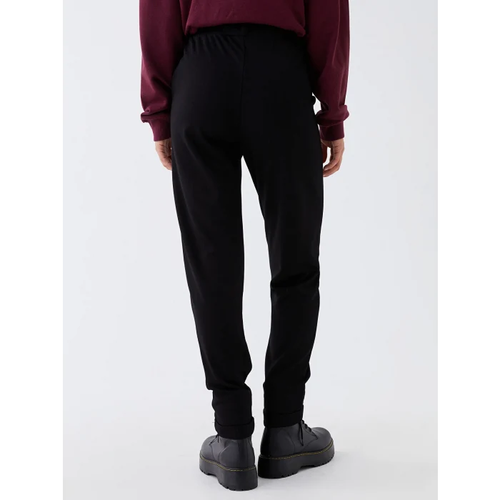 LCWAIKIKI Basic Siyah Kadın Beli Lastikli Düz Eşofman Altı