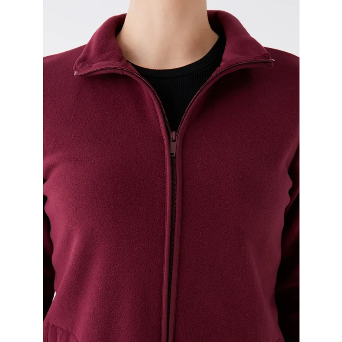 LCWAIKIKI Basic Bordo Dik Yaka Kadın Outdoor Polar