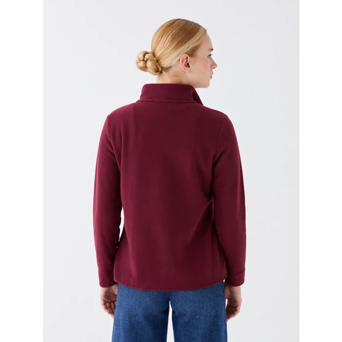 LCWAIKIKI Basic Bordo Dik Yaka Kadın Outdoor Polar