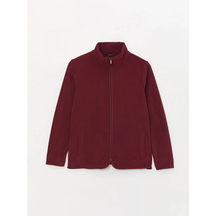 LCWAIKIKI Basic Bordo Dik Yaka Kadın Outdoor Polar