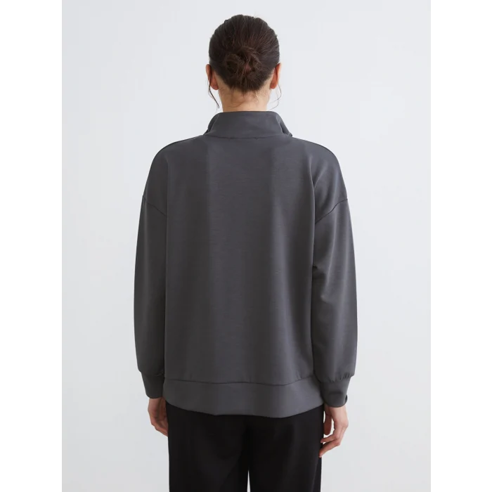 LCW Comfort Antrasit Dik Yaka Kadın Sweatshirt