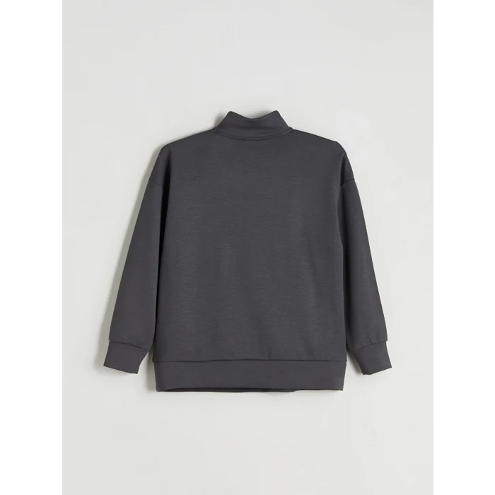 LCW Comfort Antrasit Dik Yaka Kadın Sweatshirt