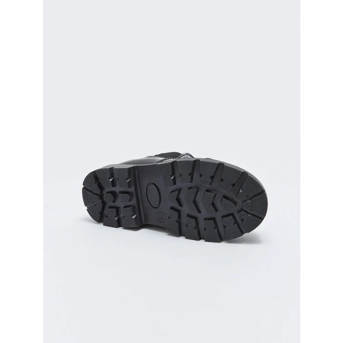 LCW STEPS Siyah Nakışlı Fermuar Kapamalı Kız Bebek Bot