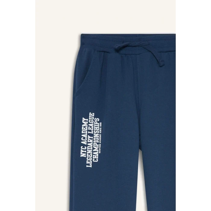 Defacto F2715A8BE829 Mavi Erkek Çocuk Beli Lastikli Baskılı Eşofman Altı