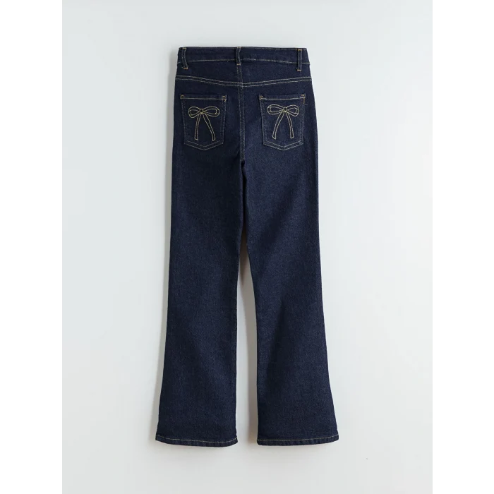 LCW Kids İndigo İspanyol Paça Kız Çocuk Jean Pantolon