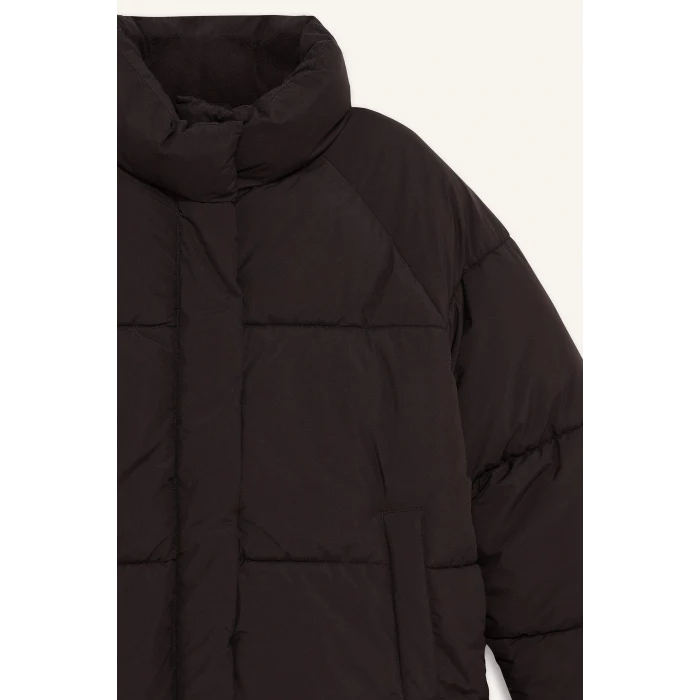 Defacto A1550AXBN192 Kahve Defactofit Su İtici Regular Fit Dik Yaka Reglan Kol Kışlık Şişme Mont