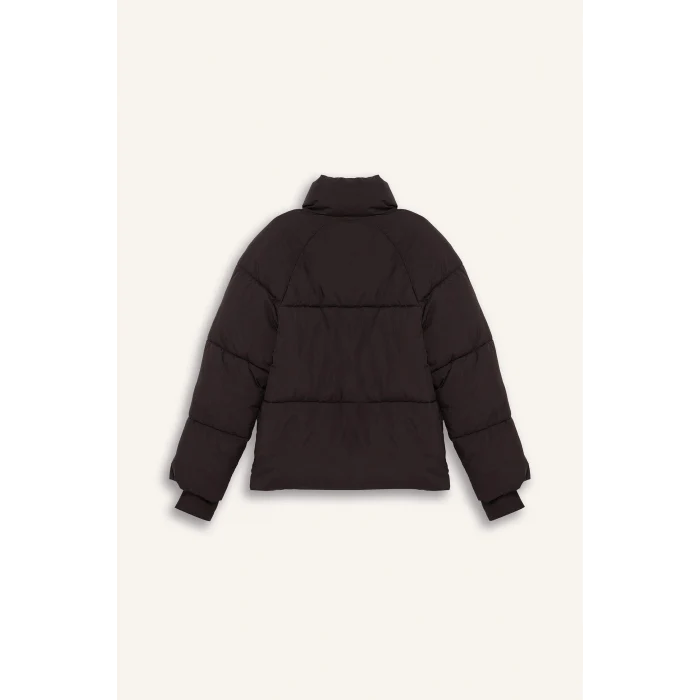 Defacto A1550AXBN192 Kahve Defactofit Su İtici Regular Fit Dik Yaka Reglan Kol Kışlık Şişme Mont