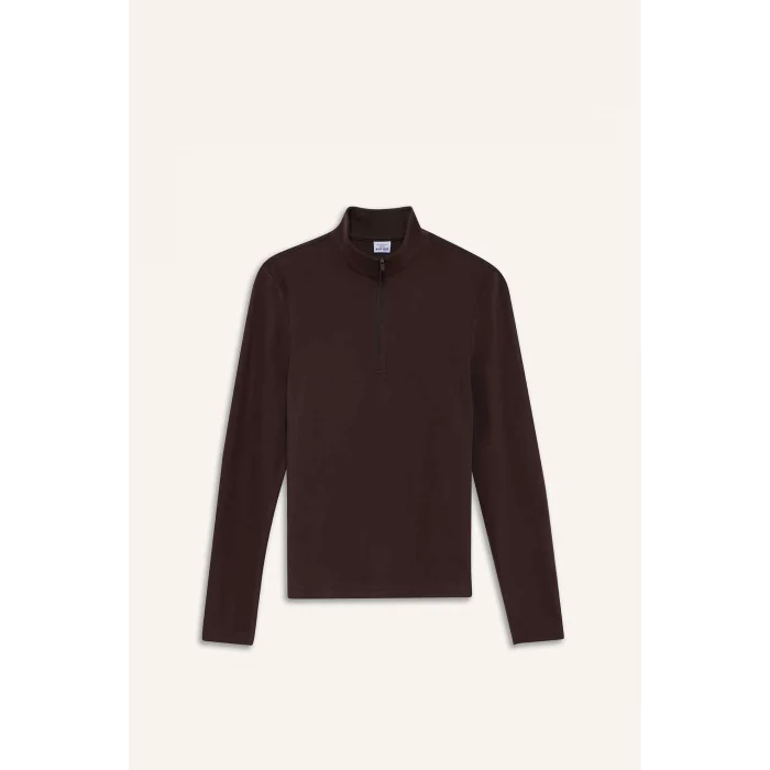 Defacto F1687AXBN192 Kahve DeFactoFit Standart Fit Dik Yaka Sporcu Sweatshirt