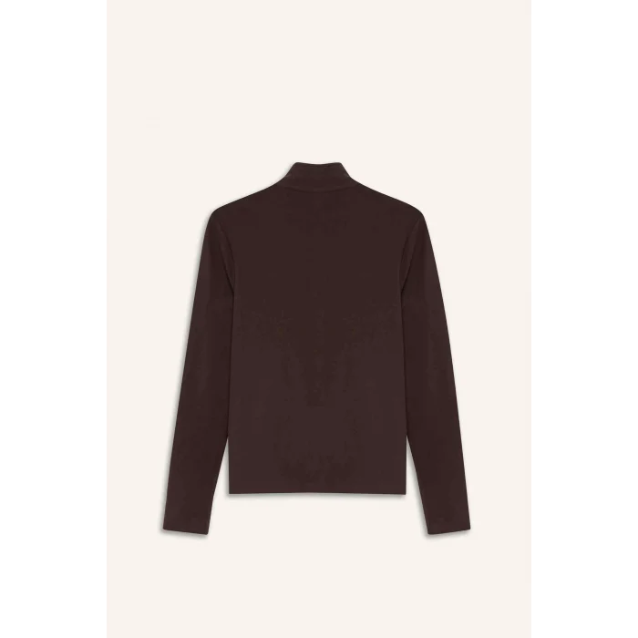 Defacto F1687AXBN192 Kahve DeFactoFit Standart Fit Dik Yaka Sporcu Sweatshirt