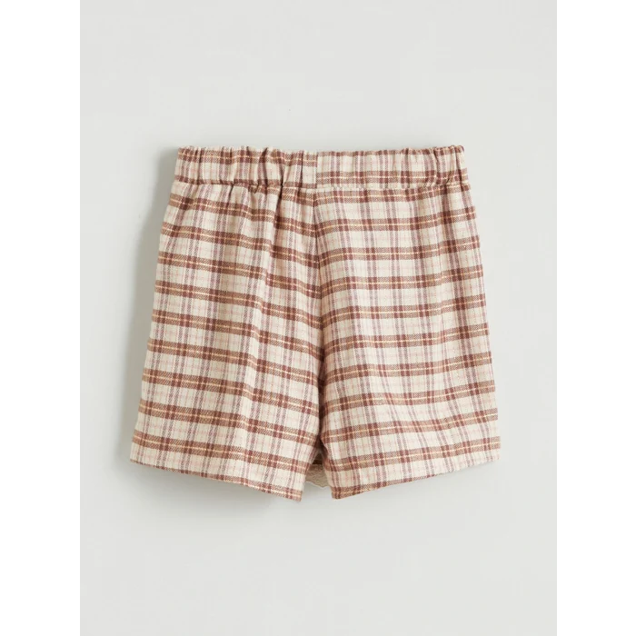 LCW Kids Kahverengi Beli Lastikli Ekose Kız Çocuk Şort Etek ve Külotlu Çorap