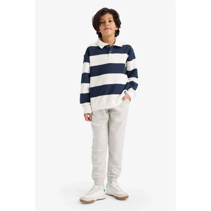 Defacto K8852A6GR94 Gri Erkek Çocuk Beli Lastikli Jogger Eşofman Altı