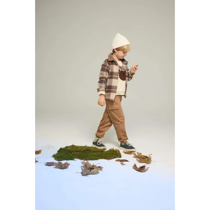 Defacto F7596A5BN588 Kahve Erkek Bebek Beli Lastikli Kargo Eşofman Altı