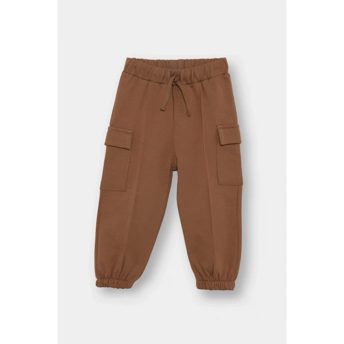 Defacto F7596A5BN588 Kahve Erkek Bebek Beli Lastikli Kargo Eşofman Altı