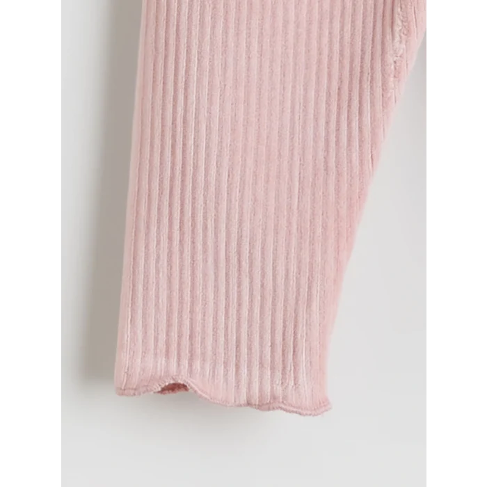 LCW baby Ekru Çiçekli Kız Bebek Sweatshirt ve Tayt