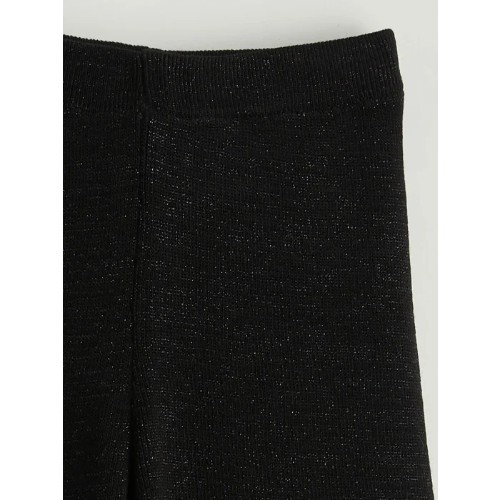 LCW Kids Siyah Simli Triko Kız Çocuk Yelek ve Pantolon