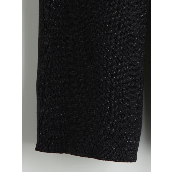 LCW Kids Siyah Simli Triko Kız Çocuk Yelek ve Pantolon