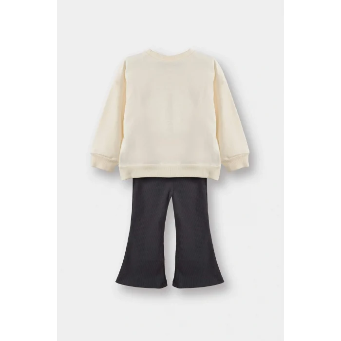 Defacto G0100A5ER238 Ekru Kız Bebek Hello Kitty 2li Takım Sweatshirt Eşofman Altı