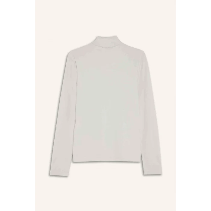 Defacto F1687AXBG721 Bej DeFactoFit Standart Fit Dik Yaka Fermuarlı Sporcu Sweatshirt