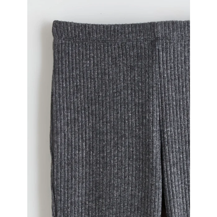 LCW Kids Gri Fitilli İspanyol Paça Kız Çocuk Tayt