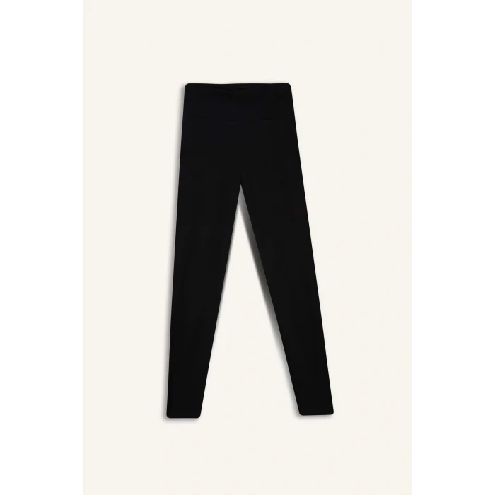 Defacto Z6327AZBK81 Siyah DeFactoFit Yüksek Bel Beli Saran Pamuklu Basic Düz Sporcu Tayt