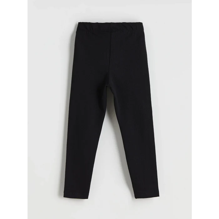 LCW Kids Siyah Beli Lastikli Basic Kız Çocuk Tayt