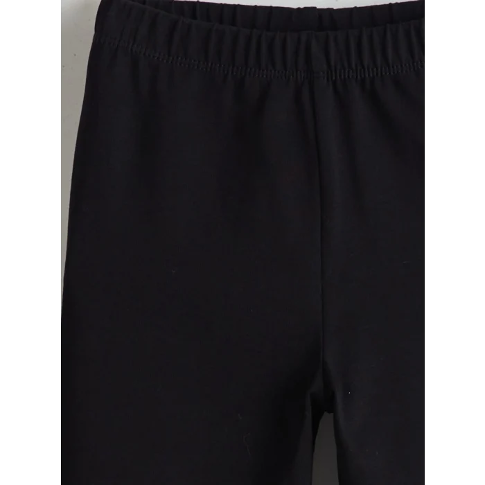 LCW Kids Siyah Beli Lastikli Basic Kız Çocuk Tayt