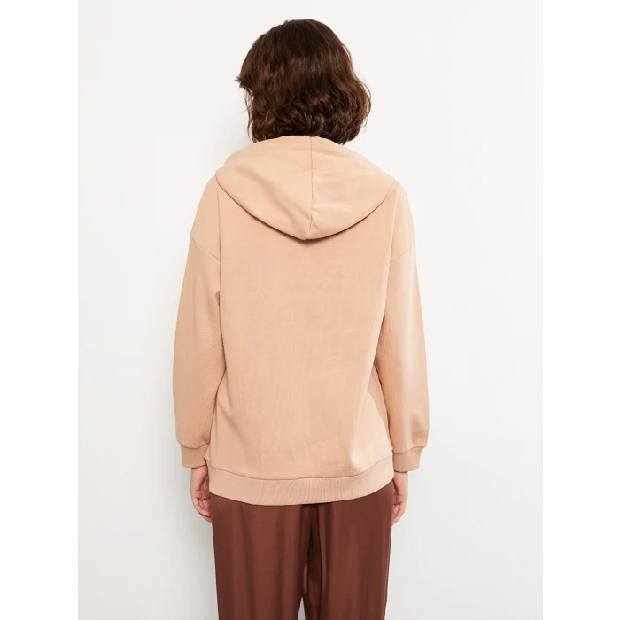 LCW Vision Kahverengi Baskılı Kadın Kalın Hoodie