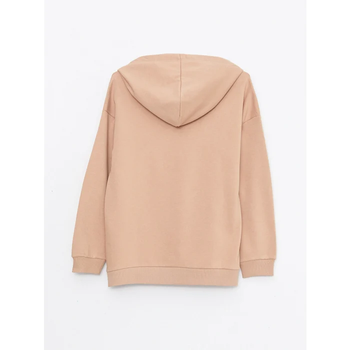 LCW Vision Kahverengi Baskılı Kadın Kalın Hoodie