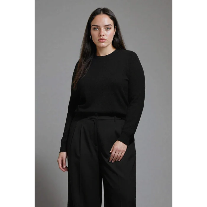 Defacto F7091AZBK27 Siyah Regular Fit Bisiklet Yaka Triko Kazak