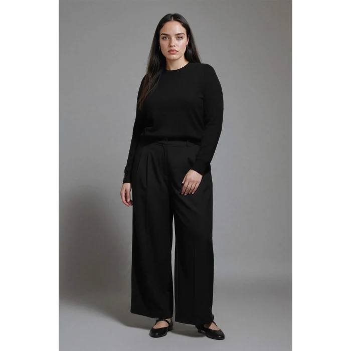 Defacto F7091AZBK27 Siyah Regular Fit Bisiklet Yaka Triko Kazak