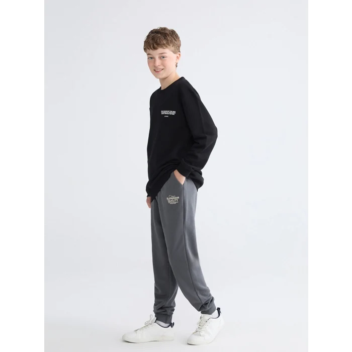 LCW Kids Antrasit Beli Lastikli Erkek Çocuk Jogger Eşofman Altı