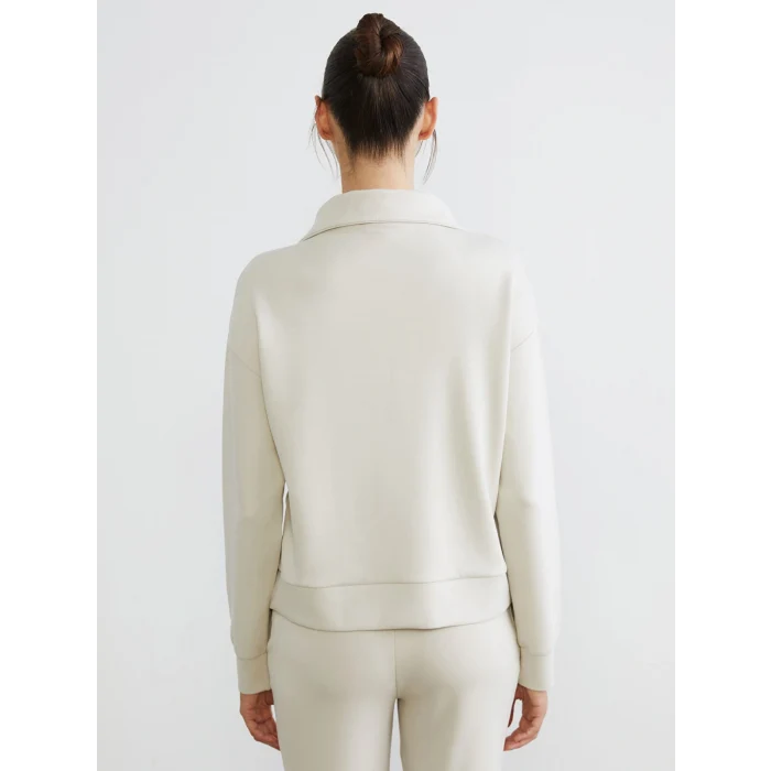 LCW Vision Gri Dik Yaka Kadın Sweatshirt