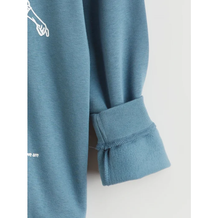 LCW Kids Mavi Kapüşonlu Erkek Çocuk Kalın Sweatshirt