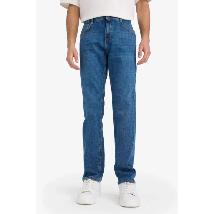 Defacto A6948AXNM28 Mavi Sergio Regular Fit Normal Kalıp Normal Bel Boru Paça Jean Pantolon