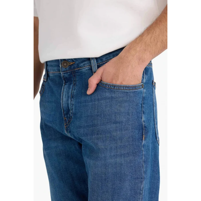 Defacto A6948AXNM28 Mavi Sergio Regular Fit Normal Kalıp Normal Bel Boru Paça Jean Pantolon