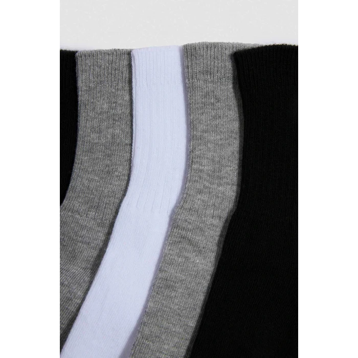 Defacto F4715A8GR2 Gri Erkek Çocuk 5li Pamuklu Uzun Çorap