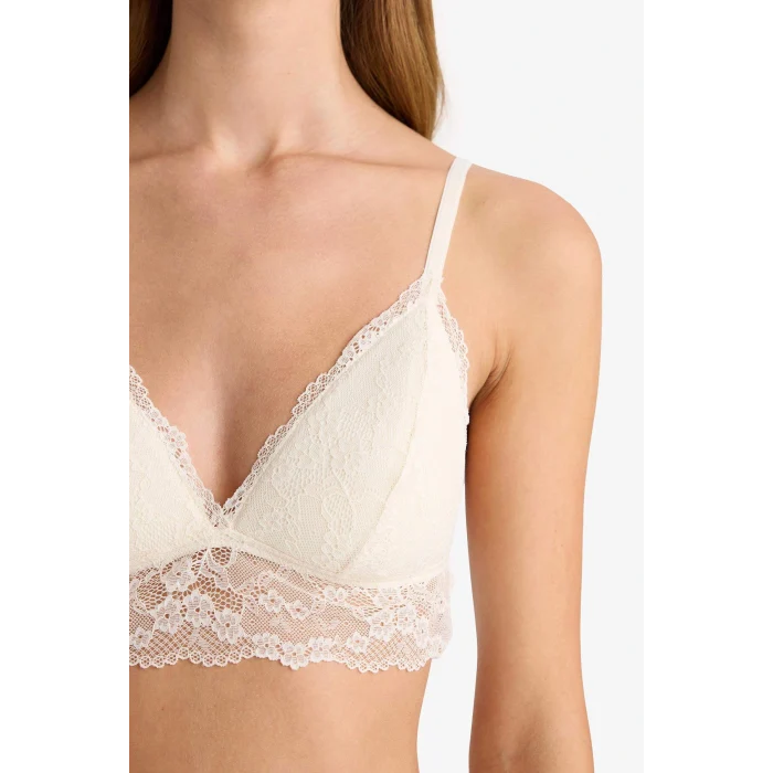 Defacto D7843AXWT46 Beyaz Pedli Dantelli Bralet Fall in Love