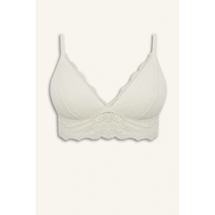 Defacto D7843AXWT46 Beyaz Pedli Dantelli Bralet Fall in Love