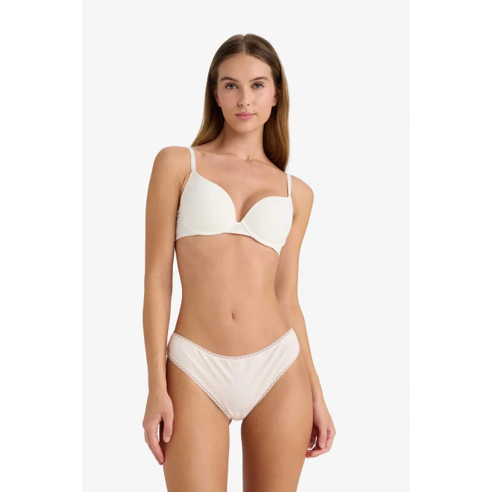 Defacto F2190AXBE270 Mavi Dantel Detaylı 3lü Brazilian Külot-Fall in Love